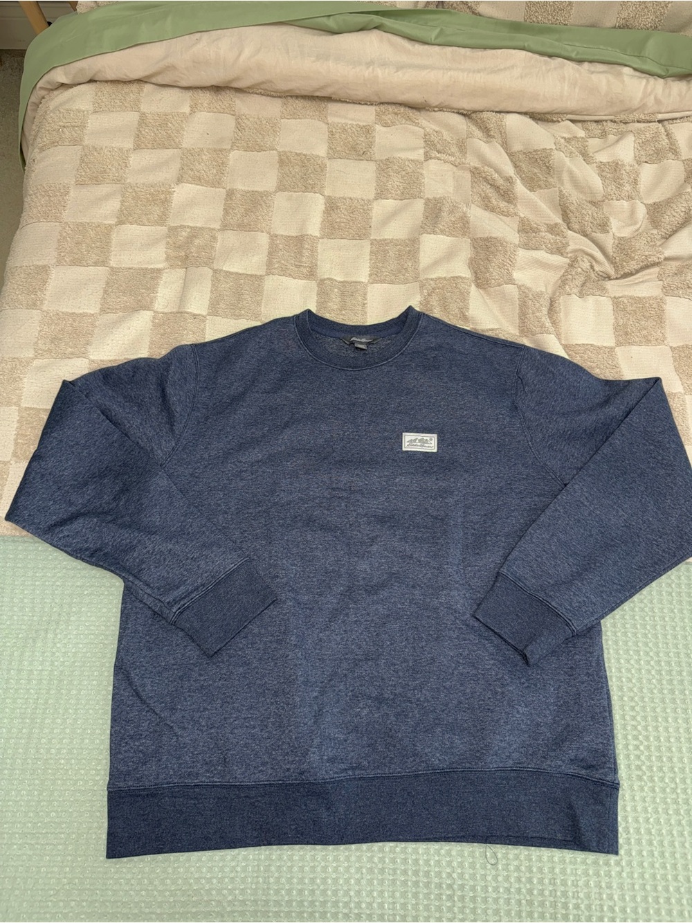 Eddie Bauer men's heather navy heavyweight crewneck fleece sweatshirt size XXL